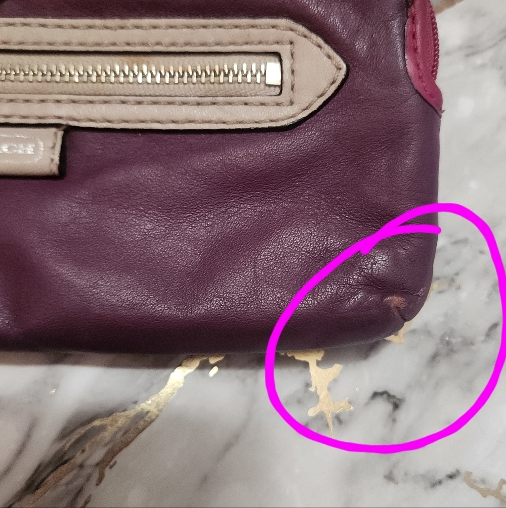 🌷Vintage Coach Daisy Leather Double Wallet / Wrislet in Magenta and Purple🌷 - Picture 13 of 15